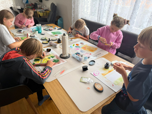 Kartenkunst mit Stempeln