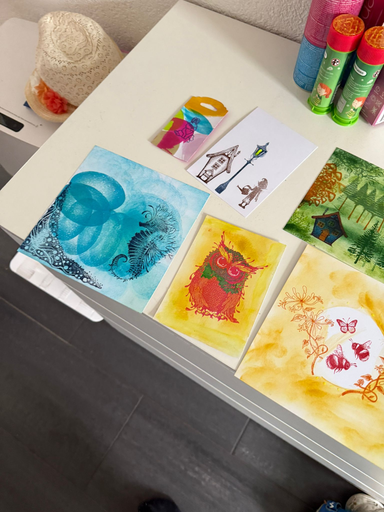 Kartenkunst mit Stempeln